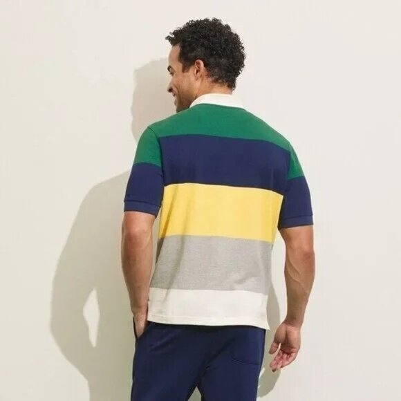 NEW Prince Pickleball Men's Polo Shirt - Green/Navy Blue/Yellow - Picture 8 of 8